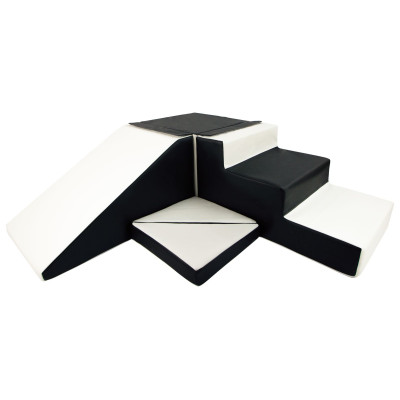 Lot de 4 blocs en mousse: toboggan avec escaliers Lot de 4 blocs en mousse: toboggan avec escaliers